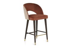Supra Apricot Velvet Bar Stool