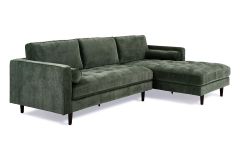 Turner Green Fabric Corner Sofa &ndash; Right Hand Facing
