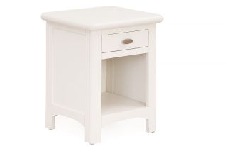 Alaska White 1 Drawer Bedside Table
