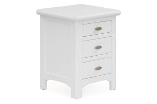 Alaska White 3 Drawer Bedside Table