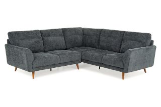 Alex Navy Fabric Corner Sofa