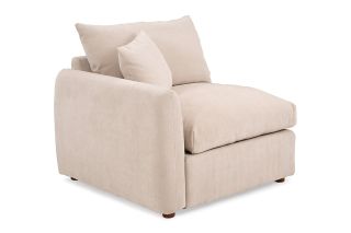 Aura Cream Fabric One Arm Sofa Piece - Left Hand Facing