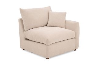 Aura Cream Fabric One Arm Sofa Piece - Right Hand Facing