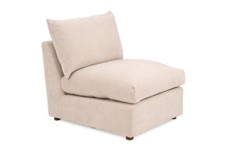 Aura Cream Fabric Armless Sofa Piece