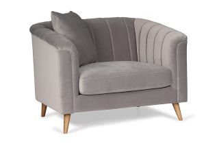 Avoca Grey Velvet Armchair
