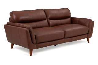 Bianca Brown Leather Sofa - 3 Seater