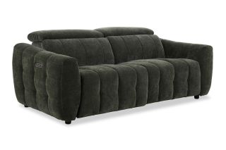 Bohemia Green Fabric 3 Seater Electric Recliner With Head Tilt