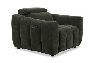 Bohemia Green Fabric Armchair Electric Recliner With Head Tilt