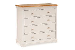 Brighton Light Grey Oak 5 Drawers Chest