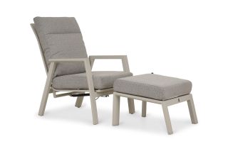 Capri Reclining Outdoor Lounge Chair with Footstool