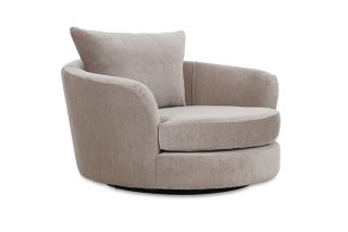 Chicago Cream Fabric Cuddler Swivel Chair