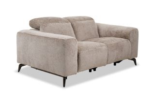 Como Brown Fabric 2 Seater Electric Recliner Head Tilt