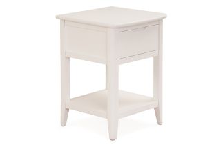 Coolmore White 1 Drawer Bedside Table