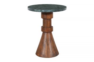 Cove Side Table Green Marble Top