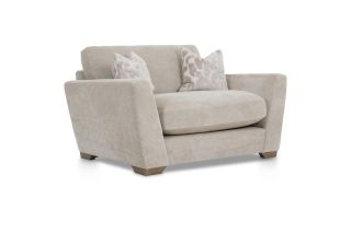 Darcy Cream Fabric Cuddler Armchair-Outlet