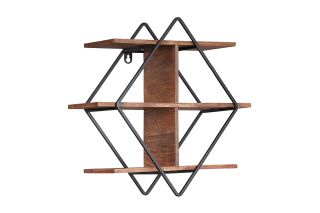Diamond Wooden Base Wall Shelf