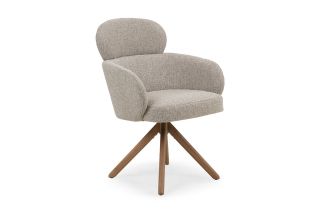 Quincy Grey Fabric Swivel Dining Chair
