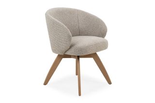 Morris Grey Fabric Swivel Dining Chair