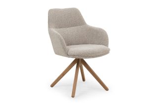 Steward Grey Fabric Swivel Dining Chair