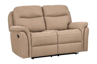 Emerson Brown Fabric 2 Seater Manual Recliner Sofa-Outlet-New Ross