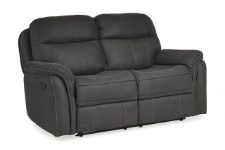 Emerson Dark Grey Fabric 2 Seater Manual Recliner Sofa