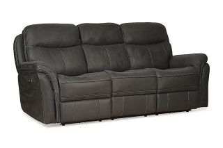 Emerson Dark Grey Fabric 3 Seater Electric Recliner Sofa
