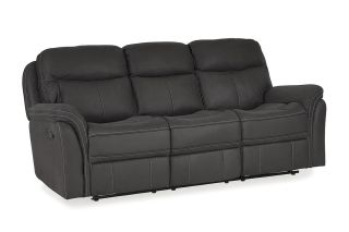 Emerson Dark Grey Fabric 3 Seater Manual Recliner Sofa