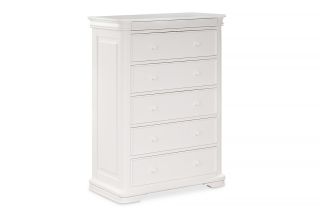 Farah White 5 Drawers Chest