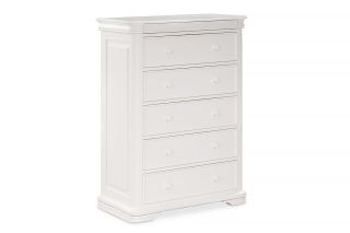 Farah White 5 Drawers Chest-Outlet