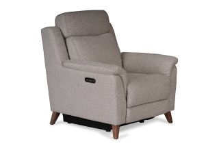 Fontella Grey Fabric Armchair Electric Head Tilt Recliner