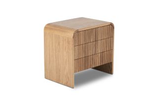 Fuller Oak 3 Drawer Bedside Table
