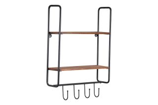 Hook Wooden Wall Shelf