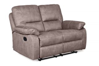 Houston Light Grey Fabric 2 Seater Manual Recliner Sofa