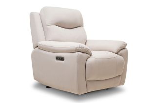 Hudson Resilient Fabric Armchair Electric Recliner-Outlet-New Ross