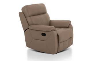Hugo Taupe Leather Electric Recliner Armchair