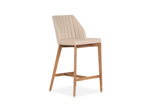 Huller Cappuccino Faux Leather Bar Stool
