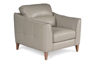 Indiana Grey Leather Armchair