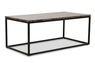 Industrial Coffee Table Brown Marble