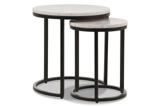 Industrial Round Nest Of Tables White Marble