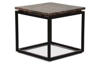 Industrial Side Table Brown Marble