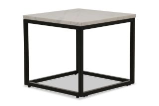 Industrial Side Table White Marble