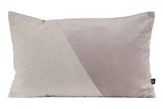 Isla Taupe Diagonal Cotton Linen And Velvet 30x50cm