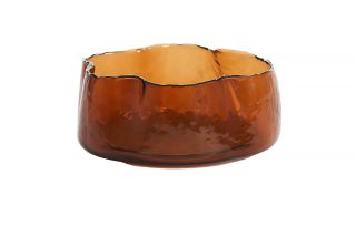 Jagged Glass Bowl Brown