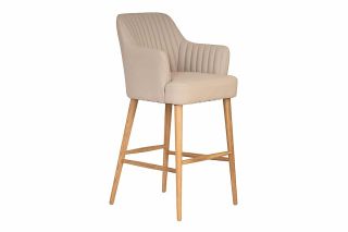 Jane Cream Faux Leather Bar Stool