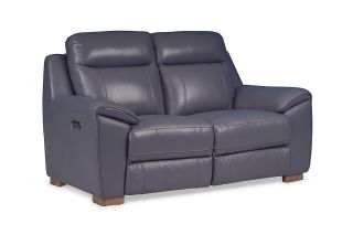 Java Grey Leather 2 Seater Electric Recliner Sofa