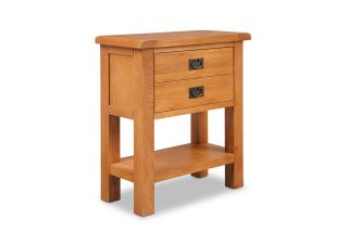 Kingston Oak 2 Drawer Console Table One Over One