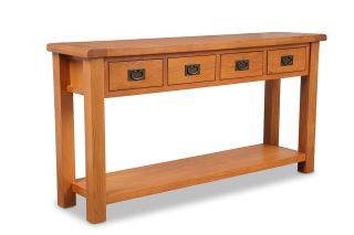 Kingston Oak 4 Drawer Console Table