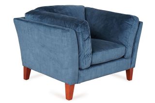 Langley Midnight Blue Velvet Armchair