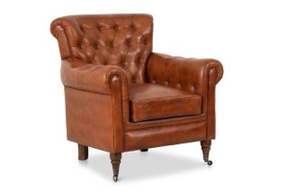 Lannister Brown Leather Armchair