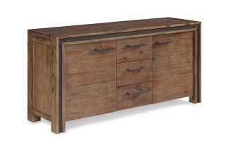 Lex Brown 3 Drawer 2 Door Sideboard